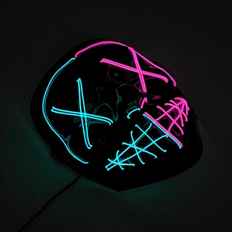 Luminous LED Halloween Mask with Scary Glowing Face for Adults – Perfect for Cosplay and Parties 3