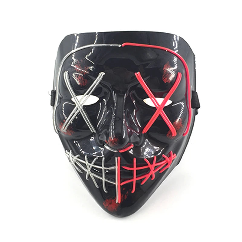 Luminous LED Halloween Mask with Scary Glowing Face for Adults – Perfect for Cosplay and Parties 4