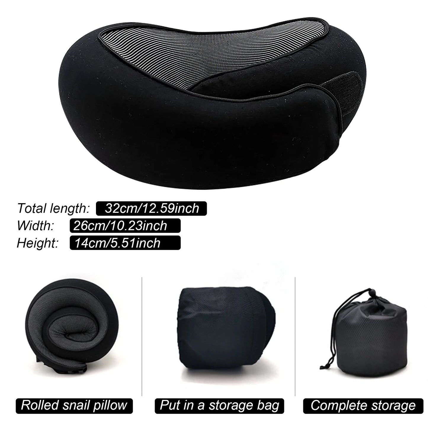 Luxury Memory Foam Travel Neck Pillow with Ergonomic Design and Waterproof Carry Bag 7