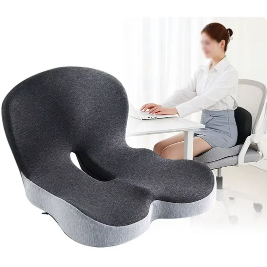 TRUZENIC Memory Foam Seat Cushion with Backrest – Office and Car Lumbar Support