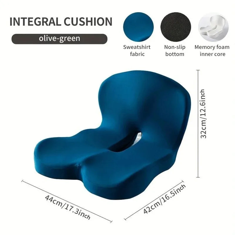 TRUZENIC Memory Foam Seat Cushion with Backrest – Office and Car Lumbar Support