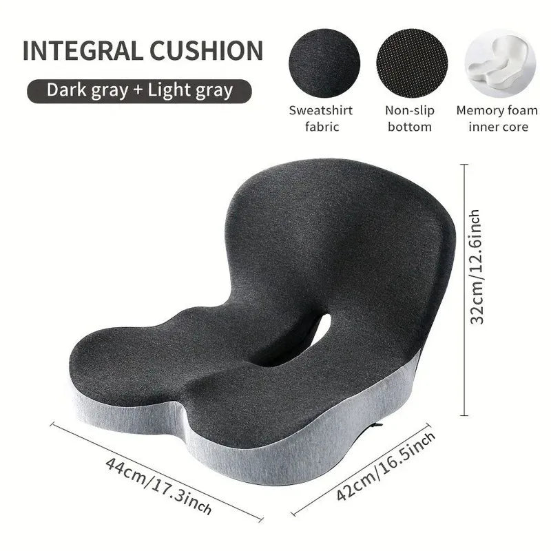 TRUZENIC Memory Foam Seat Cushion with Backrest – Office and Car Lumbar Support