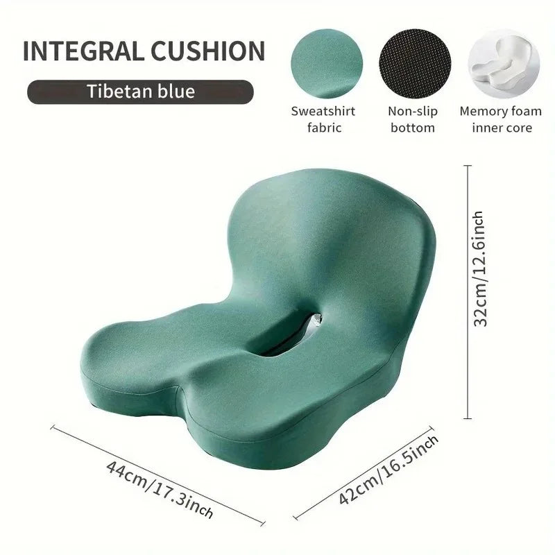 TRUZENIC Memory Foam Seat Cushion with Backrest – Office and Car Lumbar Support