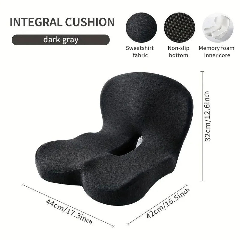 TRUZENIC Memory Foam Seat Cushion with Backrest – Office and Car Lumbar Support