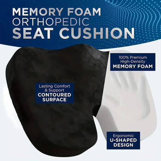 Memory Foam U-Shaped Travel Seat Cushion for Comfort and Support – Ergonomic, Portable Design for Car and Office Use