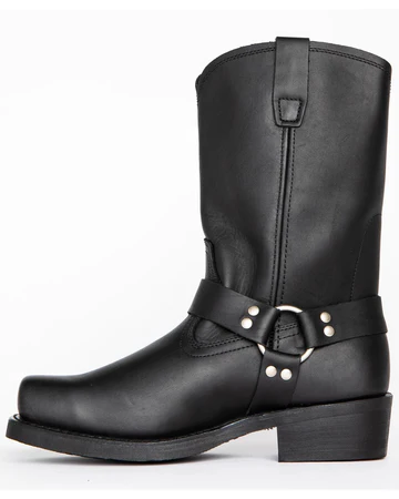 Men's 11-Inch Black Harness Boots with Waterproof Leather and Non-Slip Sole 0