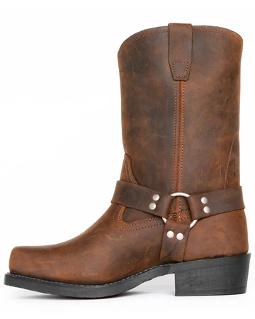 Men's 11-Inch Black Harness Boots with Waterproof Leather and Non-Slip Sole 2