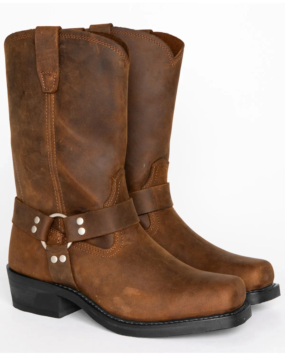 Men's 11-Inch Black Harness Boots with Waterproof Leather and Non-Slip Sole 4