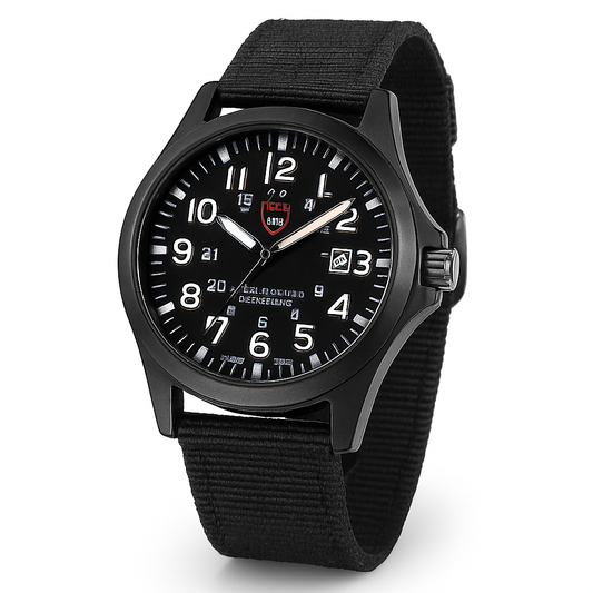 Men's Waterproof Military Style Canvas Watch – Durable Outdoor Timepiece with Multi-Function Display and 50m Water Resistance 1