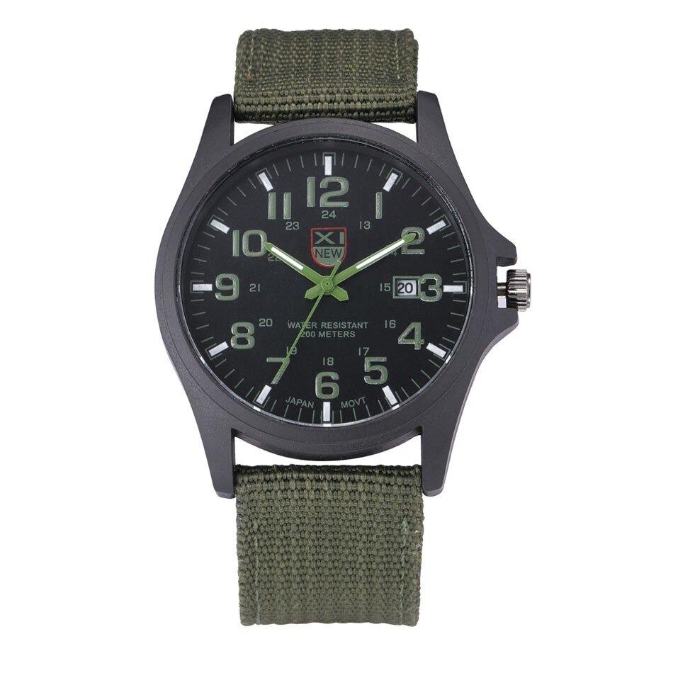 Men's Waterproof Military Style Canvas Watch – Durable Outdoor Timepiece with Multi-Function Display and 50m Water Resistance 7