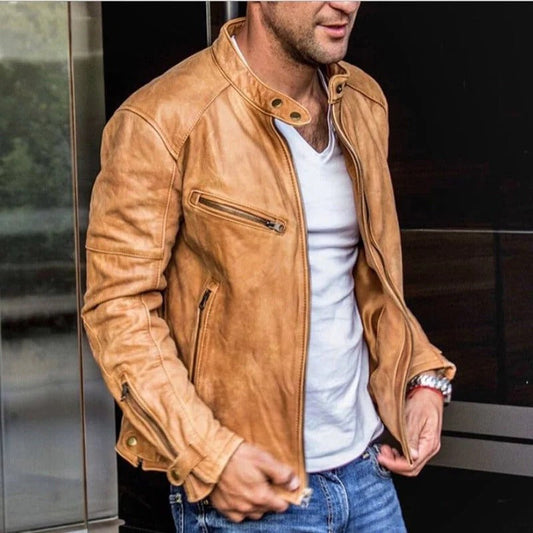Men's Weatherproof Leather Jacket – Durable and Stylish Outerwear for All Occasions 0