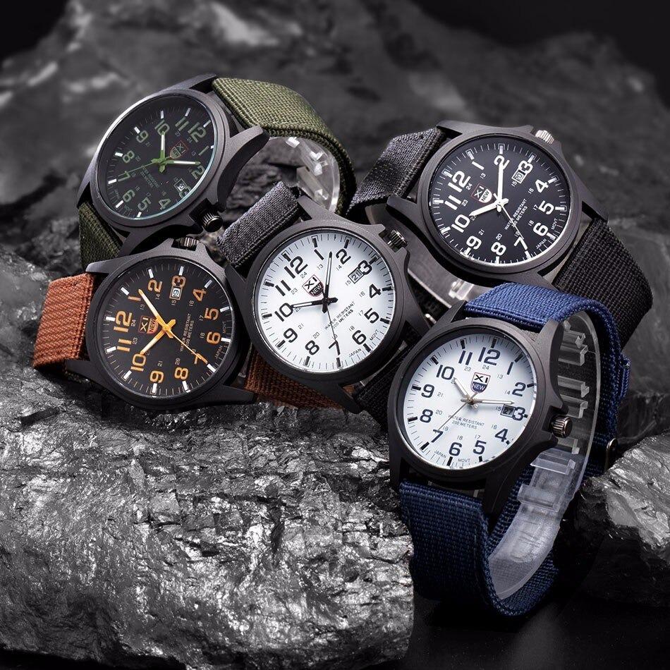 Military Style Waterproof Analog Wrist Watch for Men with Luminous Hands and Stopwatch – Durable Black Stainless Steel Design 6