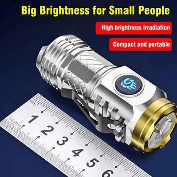 Mini Super Power Flashlight with Three Bright LEDs – Compact, Waterproof, and Rechargeable 5