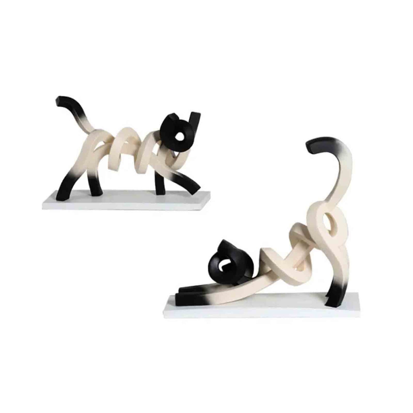 Modern Abstract Cat Sculpture – Handcrafted Resin Ornament for Home Décor 4
