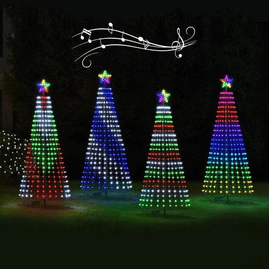 Multicolor LED Animated Outdoor Christmas Tree Light Show with 12 Modes – Waterproof and Safe to Touch 1