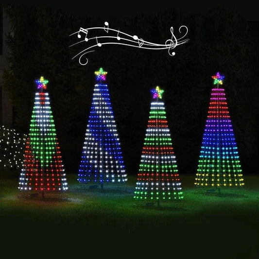 Multicolor LED Animated Outdoor Christmas Tree Light Show with 12 Modes – Waterproof and Safe to Touch 1