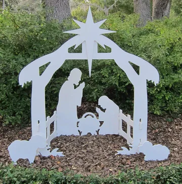 Outdoor Christmas Nativity Set with Holy Family - Durable PVC Display for Yard Decoration 0