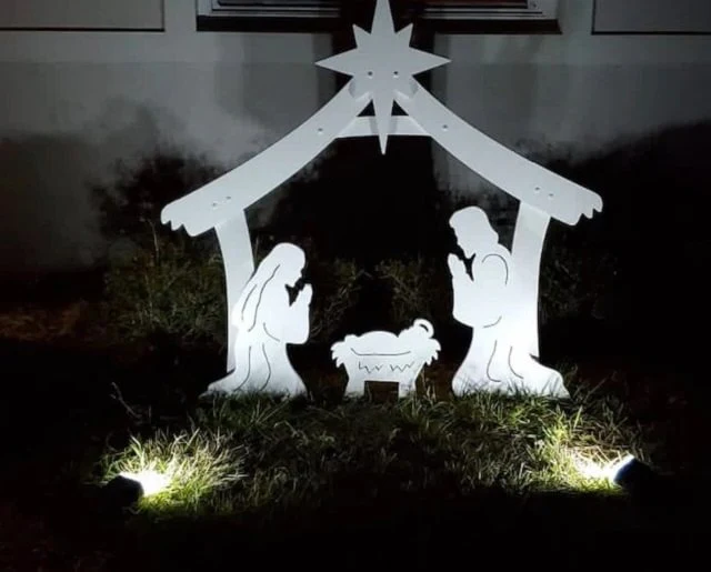 Outdoor Christmas Nativity Set with Holy Family - Durable PVC Display for Yard Decoration 1
