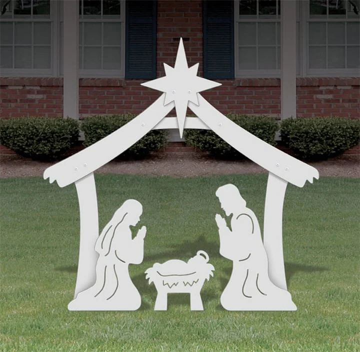 Outdoor Christmas Nativity Set with Holy Family - Durable PVC Display for Yard Decoration 3