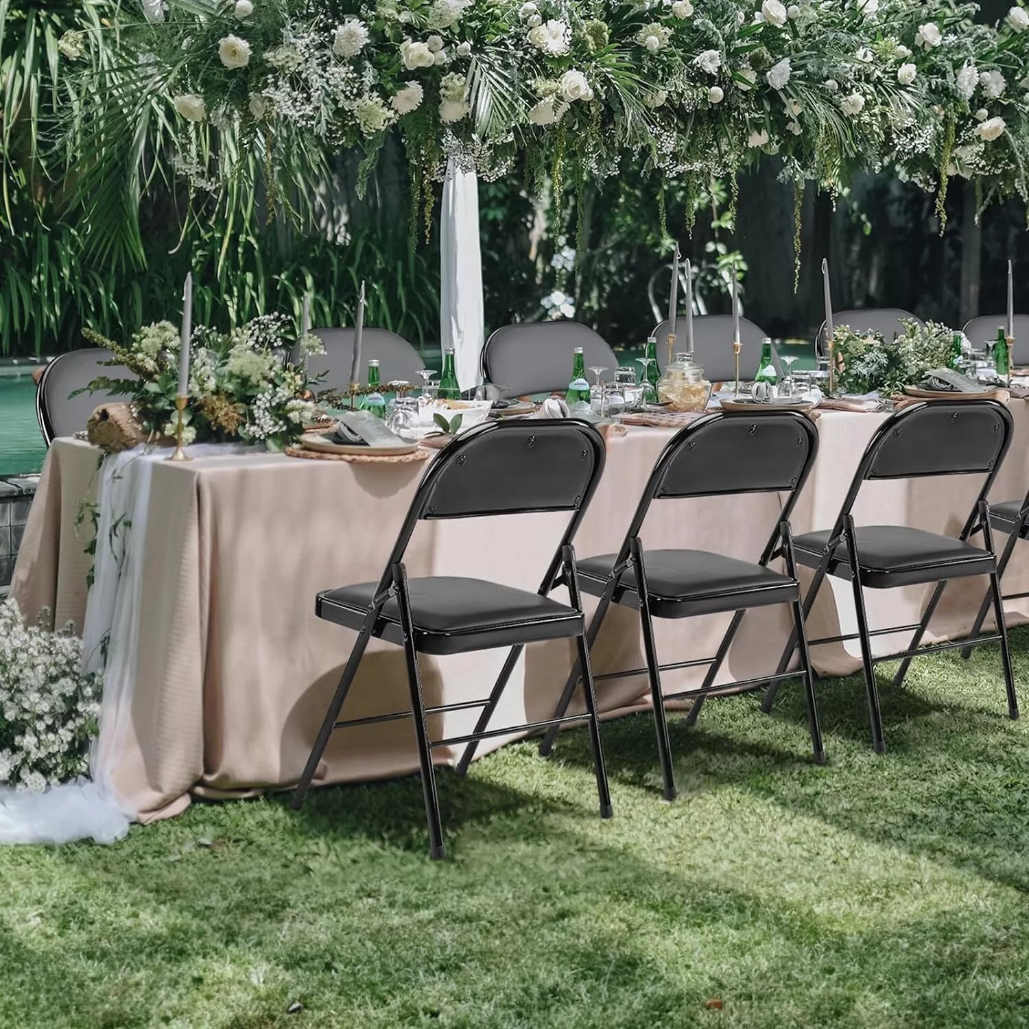 Padded Folding Chair Set of 2 with Metal Back – Comfortable Foldable Chairs for Indoor and Outdoor Use 3