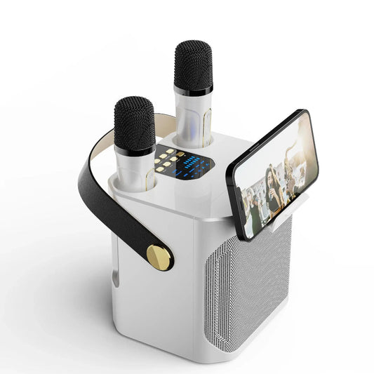 Portable Bluetooth Karaoke Speaker with Dual Wireless Microphones and 360° Sound 0