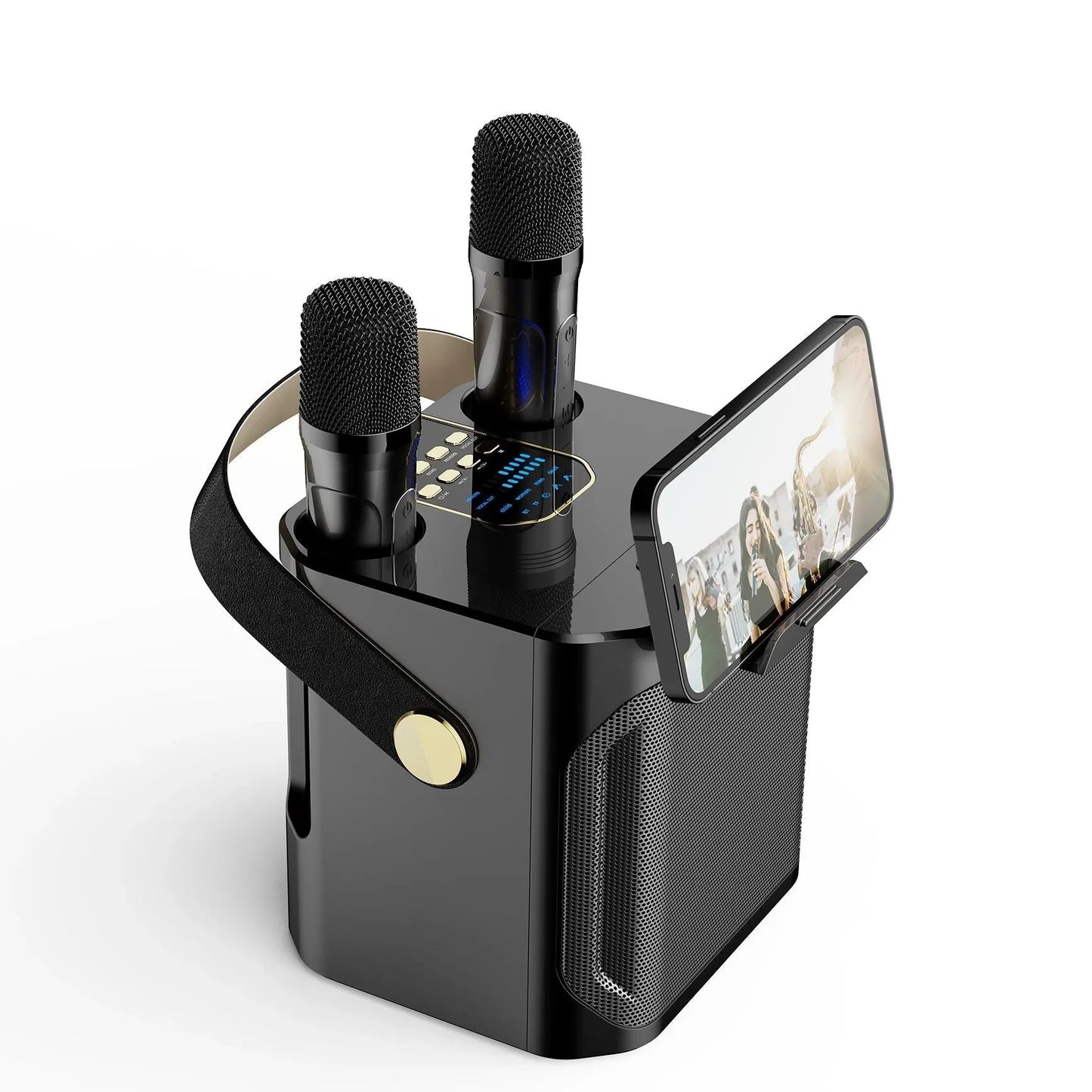 Portable Bluetooth Karaoke Speaker with Dual Wireless Microphones and 360° Sound 6
