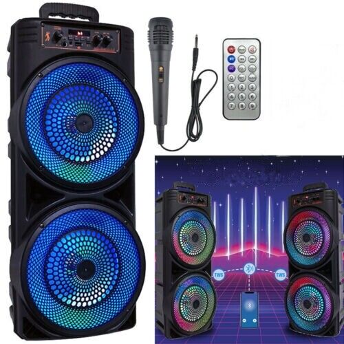 Portable Bluetooth Speaker with LED Light Show and Deep Bass – 8-Inch Drivers, 5 Hours Playtime 2