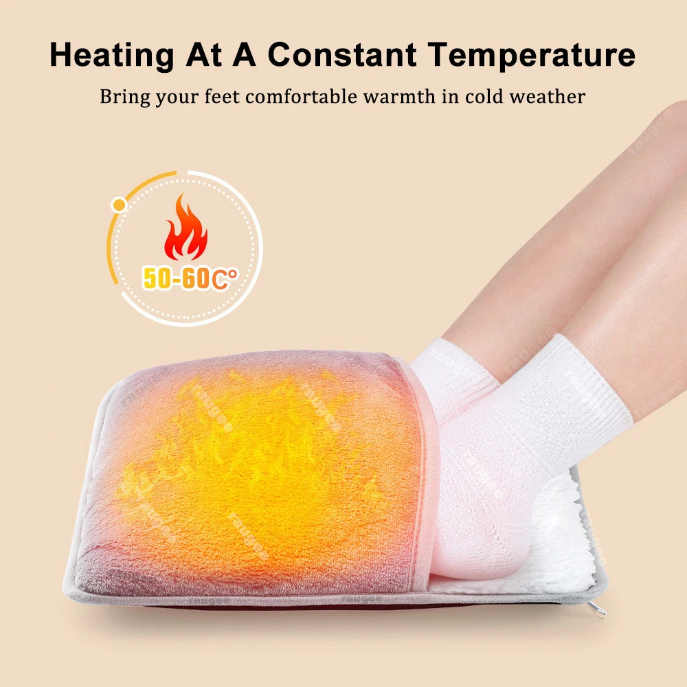 Portable Electric Heating Pad for Feet – Soft Flannel Warmer Mat with USB Connection for Home Use