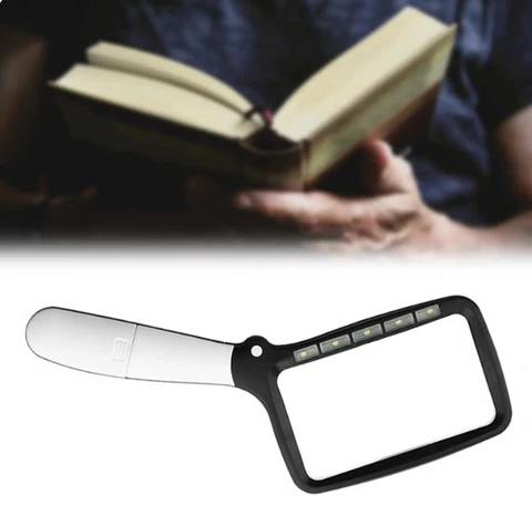 Portable LED Reading Magnifier with 3x Optical Lens – Foldable Design for Easy Use 1