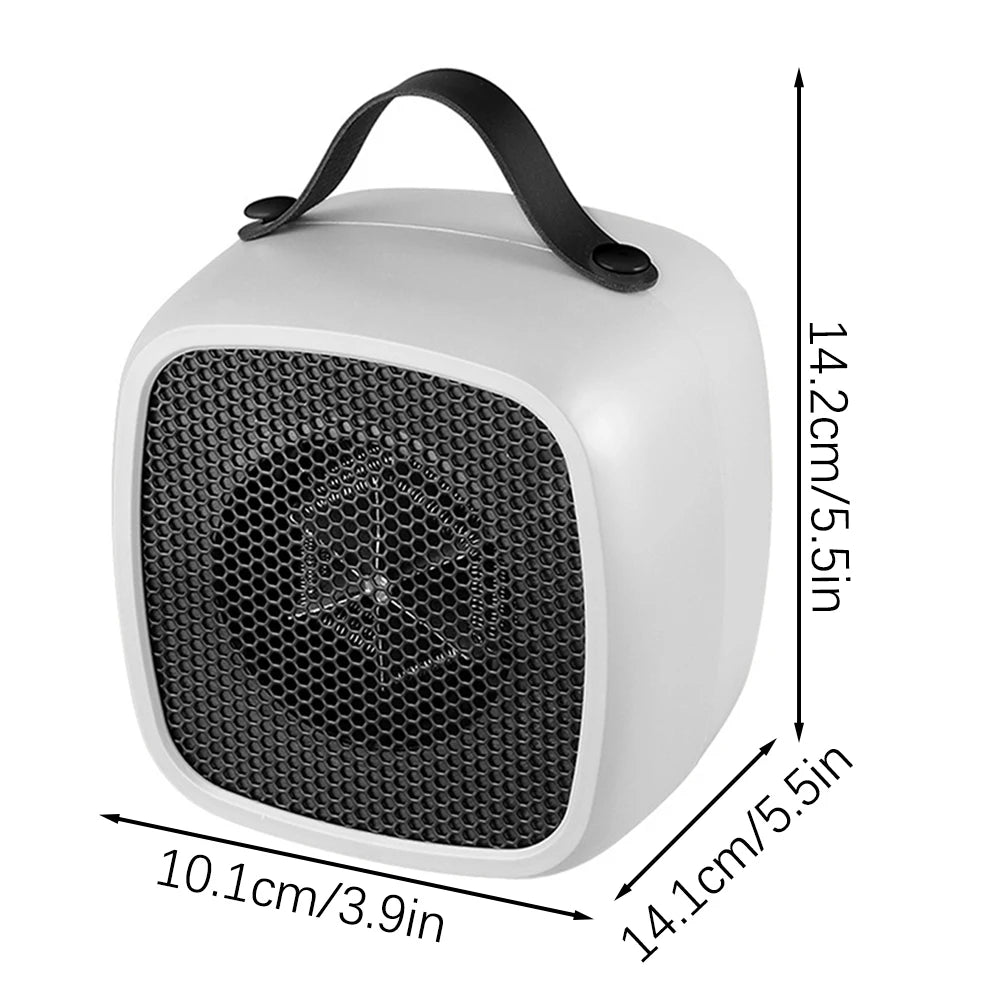 Portable Mini Heater 500W PTC-Ceramic Technology – Quiet Small Space Electric Heater for Fast Heating in Small Rooms