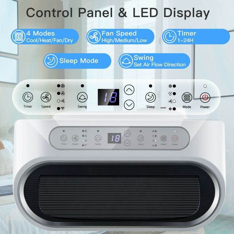 Portable Smart Air Conditioner with 12000 BTU Cooling – WiFi-Enabled, Remote Control, Ideal for Rooms up to 450 sq. ft. 4