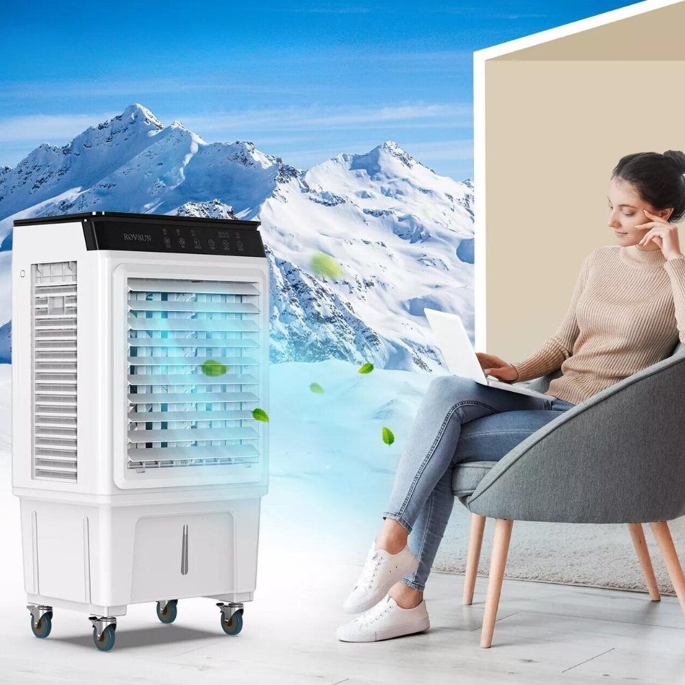 Portable Swamp Cooler with 7.93-Gallon Water Tank and Remote Control – Energy-Efficient Air Cooling Fan 2