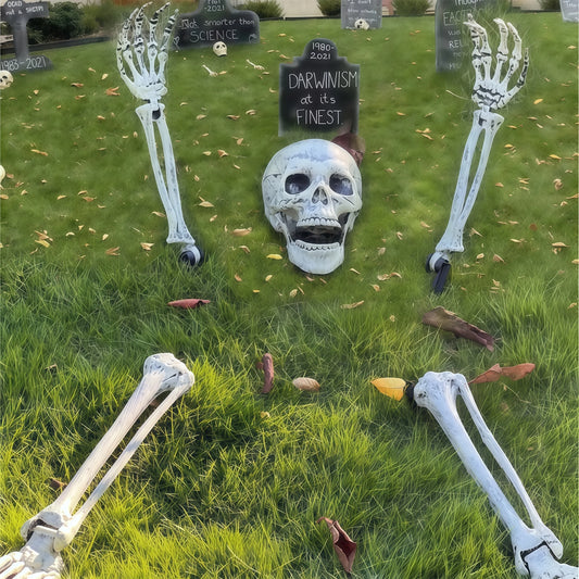 Realistic Halloween Decorations Outdoor – Lifelike Skeleton Stake with Arm and Leg Bones for Spooky Yard Decor 0