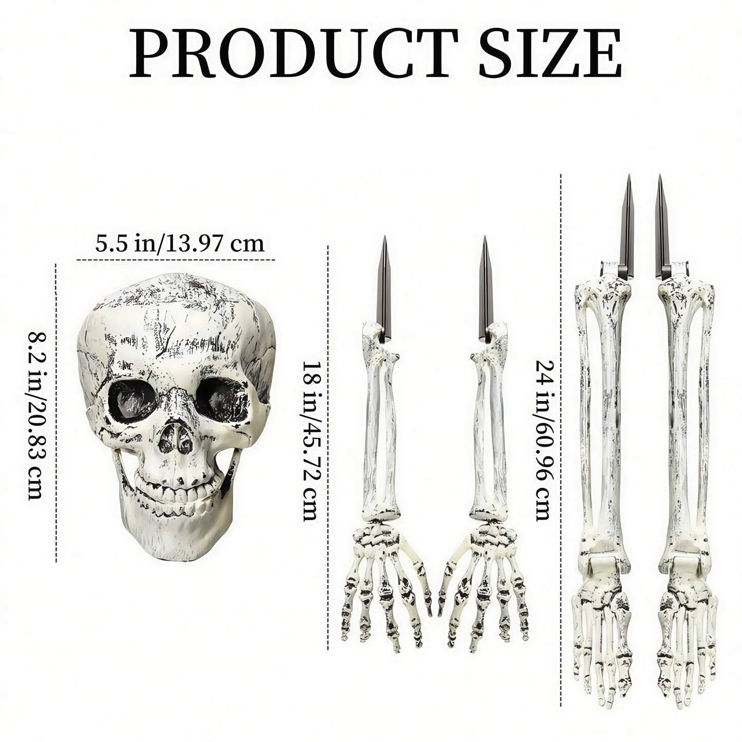 Realistic Halloween Decorations Outdoor – Lifelike Skeleton Stake with Arm and Leg Bones for Spooky Yard Decor 1