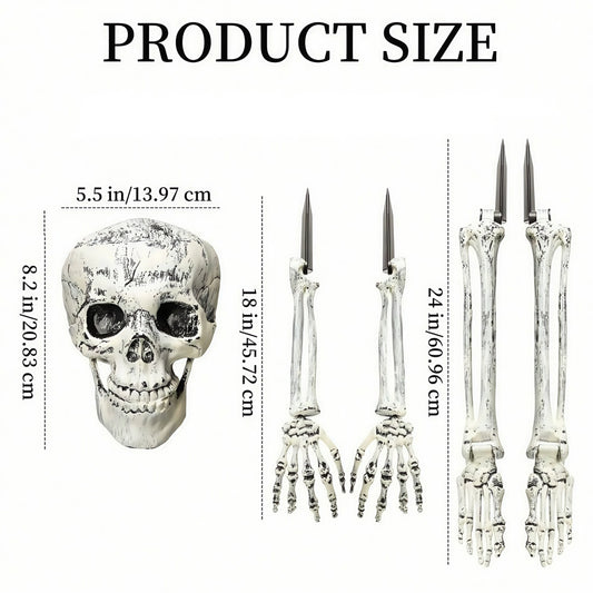 Realistic Halloween Decorations Outdoor – Lifelike Skeleton Stake with Arm and Leg Bones for Spooky Yard Decor 1