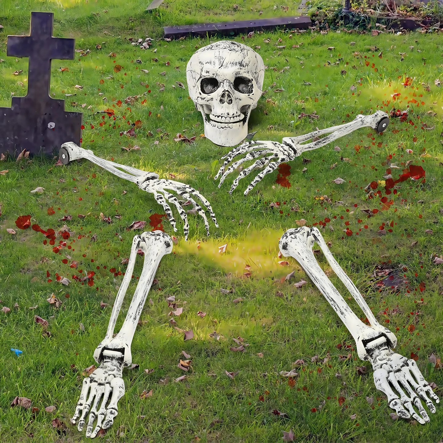 Realistic Halloween Decorations Outdoor – Lifelike Skeleton Stake with Arm and Leg Bones for Spooky Yard Decor 4