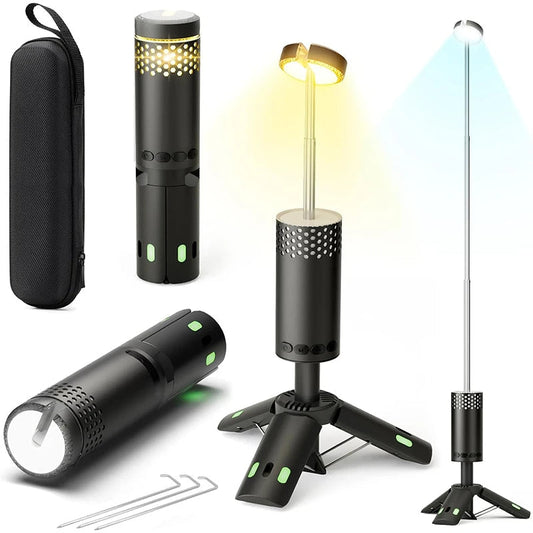 Rechargeable LED Camping Lantern with Tripod, Power Bank, Adjustable Brightness - Best Camping Lights for Outdoor Adventures 1