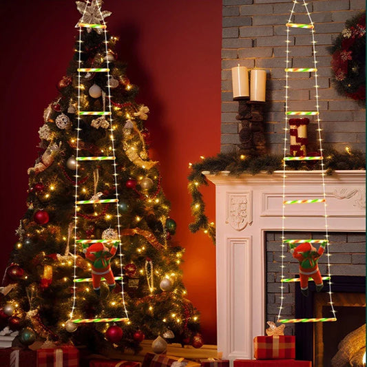Santa Claus Climbing Ladder String Lights – USB LED Christmas Decorations with 8 Color Modes for Indoor/Outdoor Use 1