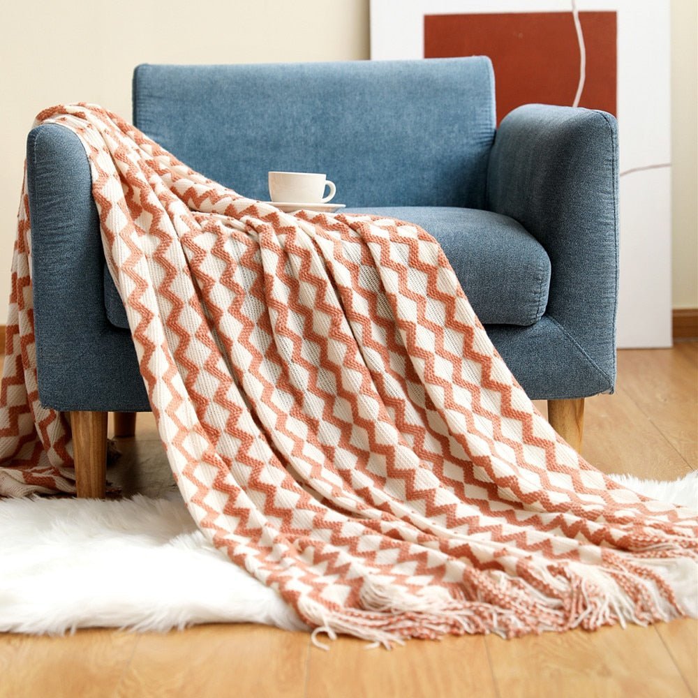 Scandinavian Style Knitted Sofa Throw Blanket – Soft Cotton-Poly Blend, 130 x 160 cm 19