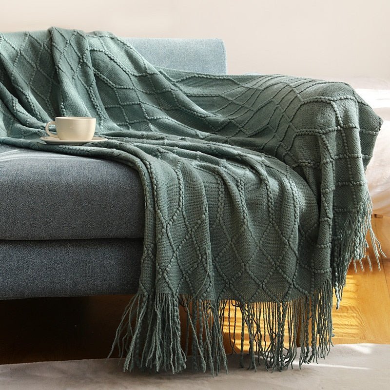 Scandinavian Style Knitted Sofa Throw Blanket – Soft Cotton-Poly Blend, 130 x 160 cm 7