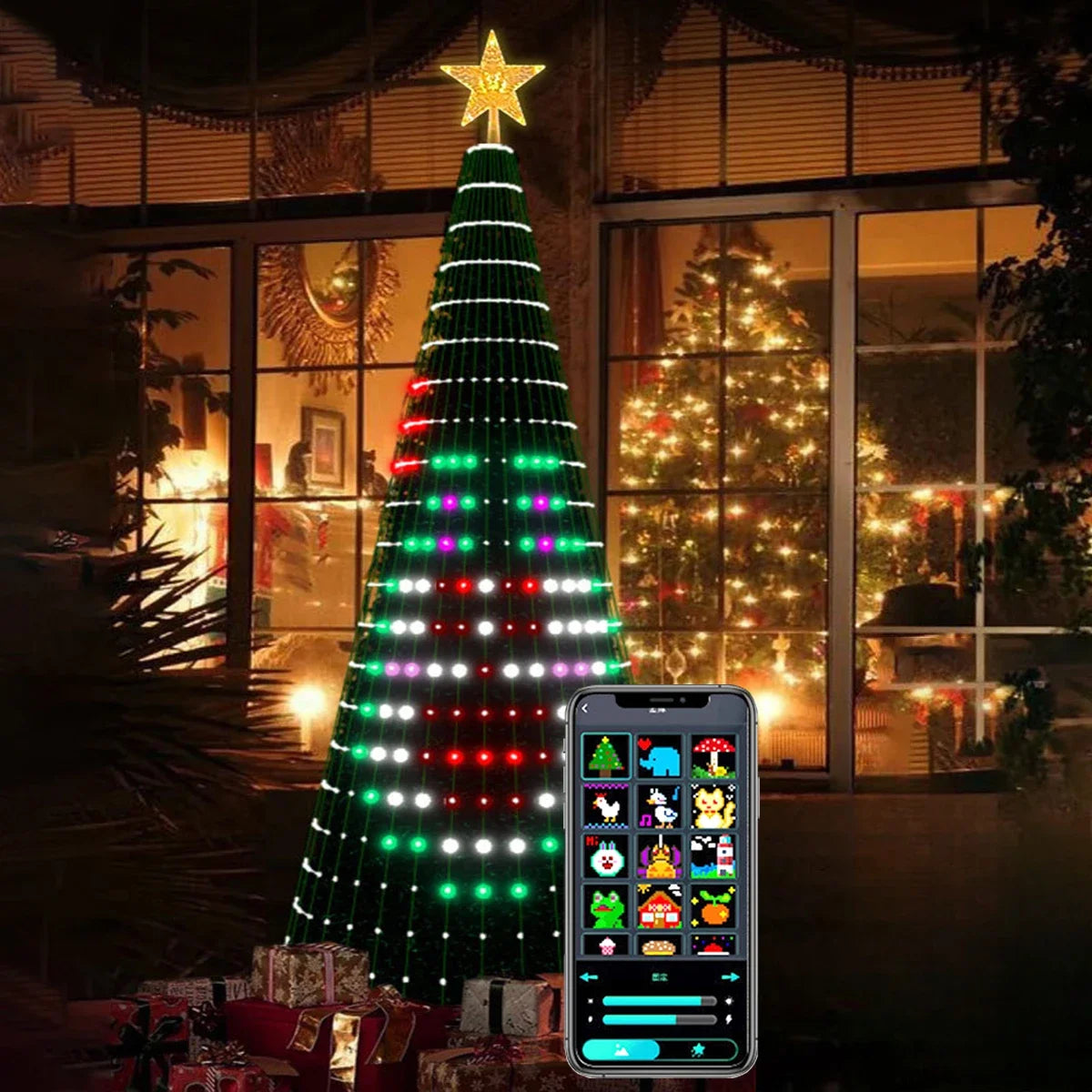 Smart RGB Christmas Tree Star Lights with Remote Control, Music Sync, 400 Ultra Bright LEDs, Waterproof for Indoor/Outdoor Use 0