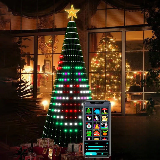 Smart RGB Christmas Tree Star Lights with Remote Control, Music Sync, 400 Ultra Bright LEDs, Waterproof for Indoor/Outdoor Use 0
