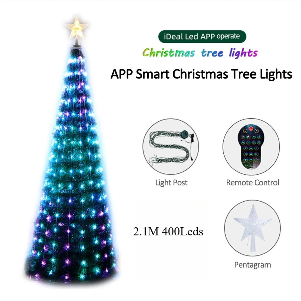Smart RGB Christmas Tree Star Lights with Remote Control, Music Sync, 400 Ultra Bright LEDs, Waterproof for Indoor/Outdoor Use 6