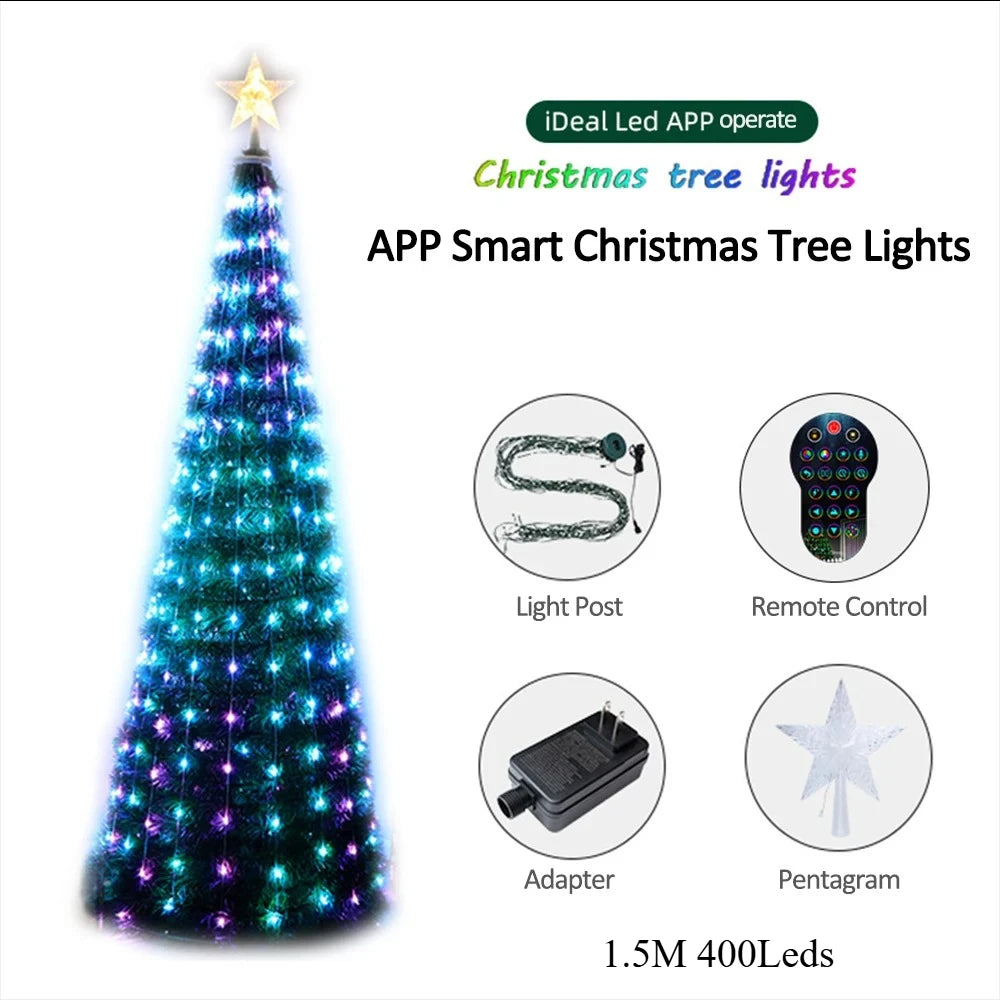Smart RGB Christmas Tree Star Lights with Remote Control, Music Sync, 400 Ultra Bright LEDs, Waterproof for Indoor/Outdoor Use 7