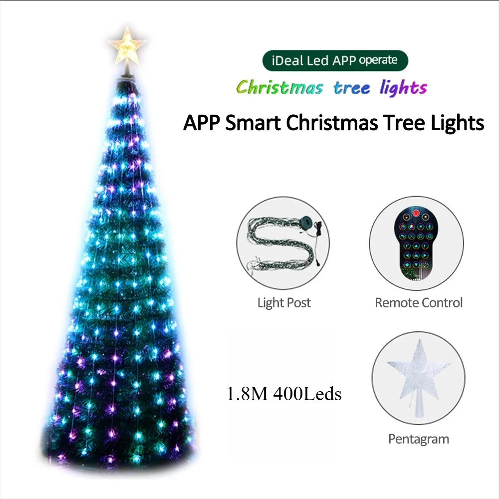 Smart RGB Christmas Tree Star Lights with Remote Control, Music Sync, 400 Ultra Bright LEDs, Waterproof for Indoor/Outdoor Use 8