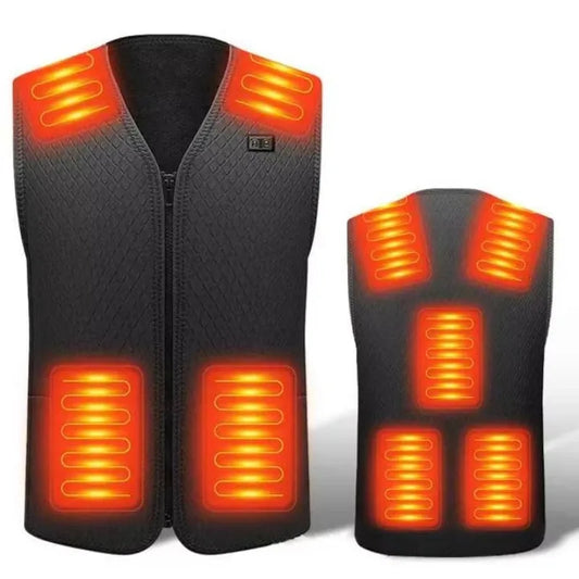 Smart USB Heated Jacket with 9 Heating Zones and 3 Temperature Settings for Men and Women - Ideal for Hiking and Cycling 0