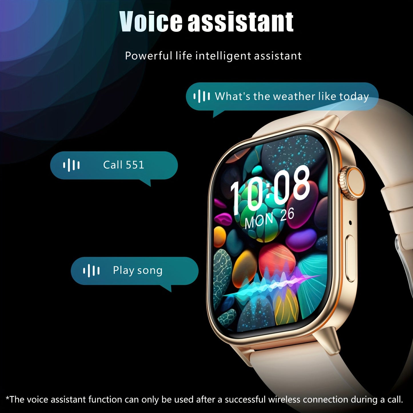 Smart Watch with 2.01-Inch Display, IP68 Waterproof, Heart Rate and Sleep Tracking – Black Silicone Strap 4