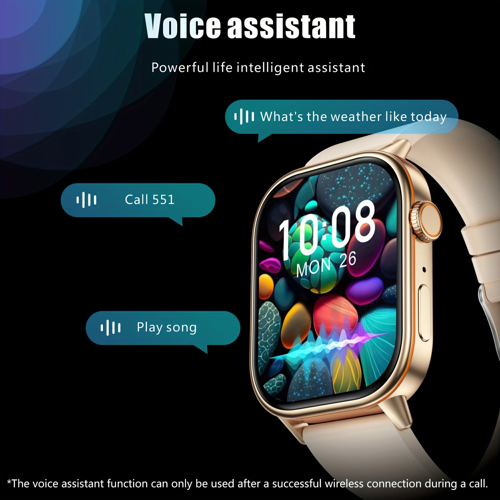 Smart Watch with 2.01-Inch Display, IP68 Waterproof, Heart Rate and Sleep Tracking – Black Silicone Strap 4