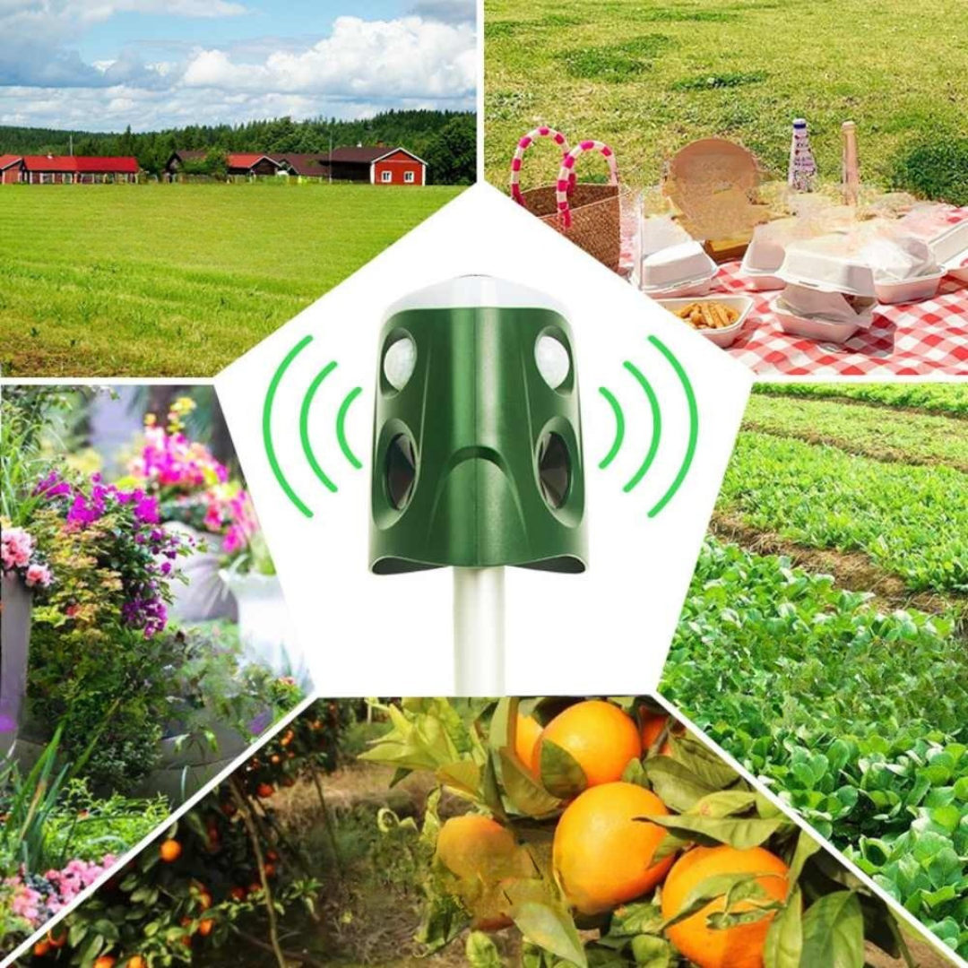 Solar-Powered Ultrasonic Animal Repellent with 360° Motion Sensor – Eco-Friendly Outdoor Deterrent 7