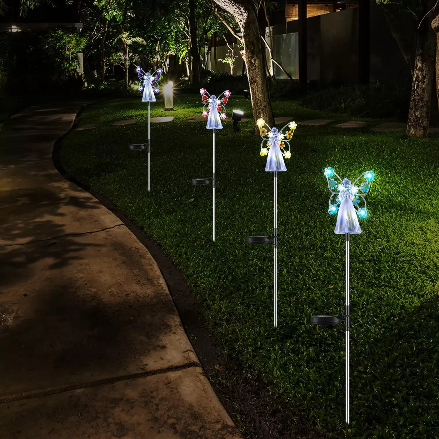 Solar Garden Light - Eco-Friendly Outdoor LED Angel Light for Gardens and Memorials - Weatherproof, Automatic Charging, Various Colors 5